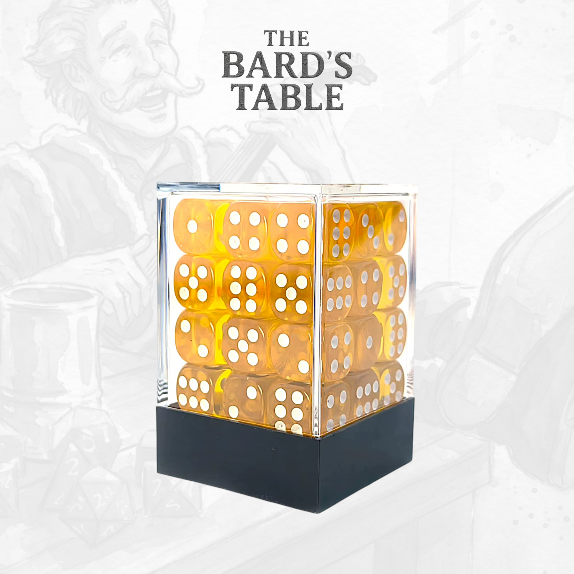 Translucent Gold - 36x Rounded-Square 12mm Dice